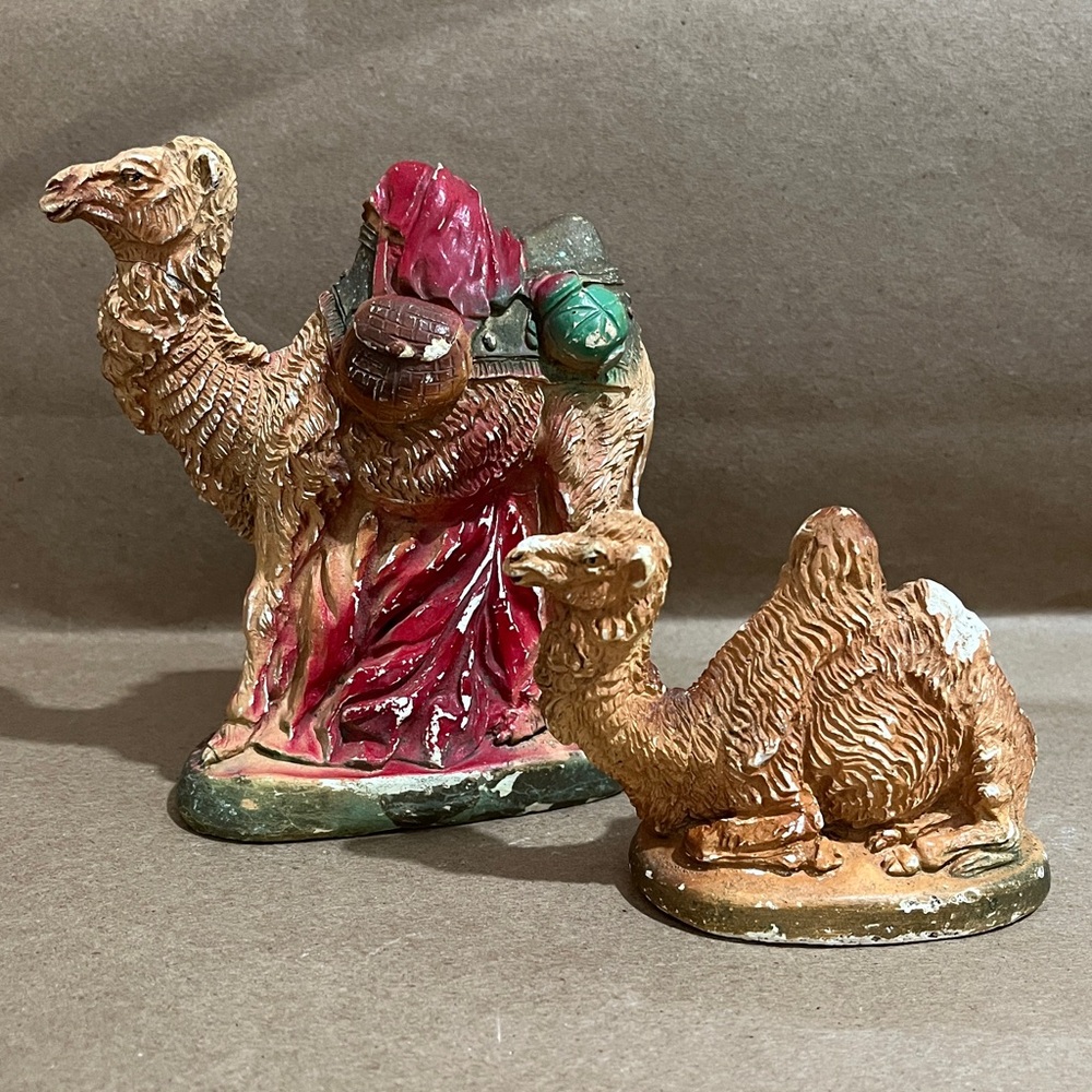 Vintage Nativity Camel Figurines